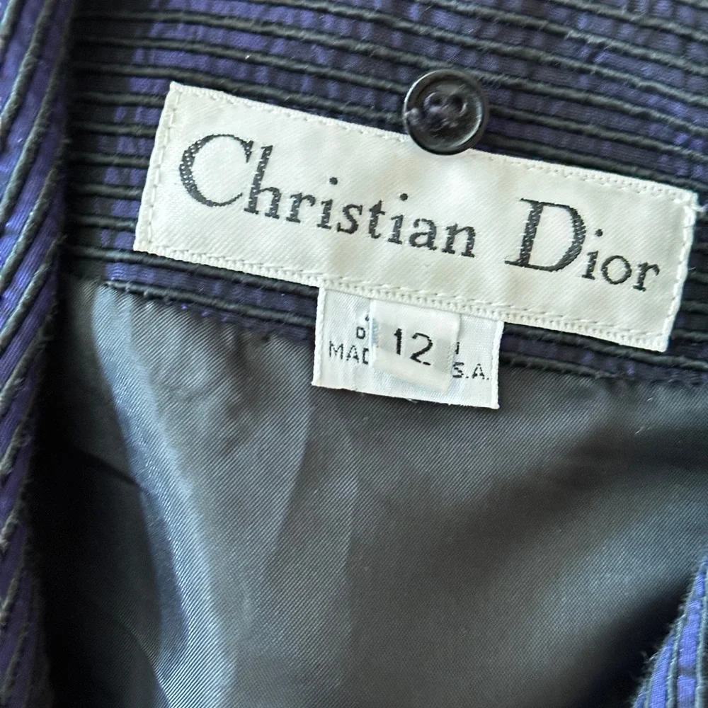 Vintage Christian Dior Iridescent Blue Blazer - Picture 5 of 14